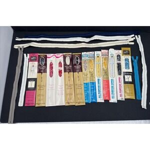 Lot of 20 Vintage NOS Zippers Talon J&p‎ Coats Invisible Zephyr Metal Variety